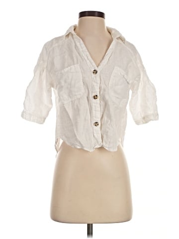 Zara 3/4 Sleeve Button-Down Shirt (view 1)