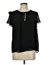 CeCe 100% Polyester Black Short Sleeve Blouse Size M - photo 1