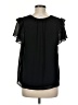 CeCe 100% Polyester Black Short Sleeve Blouse Size M - photo 2