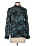 Equipment 100% Polyester Floral Teal Long Sleeve Blouse Size XS - photo 1