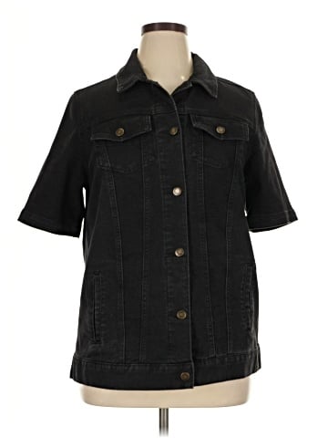 Woman Within Denim Jacket (view 1)