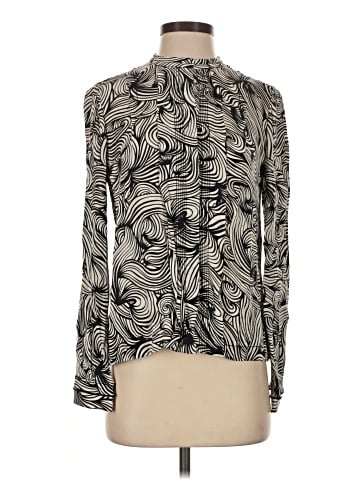 Diane von Furstenberg Long Sleeve Silk Top (view 1)