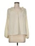 Gap 100% Polyester Ivory Long Sleeve Blouse Size Med Petite - photo 1