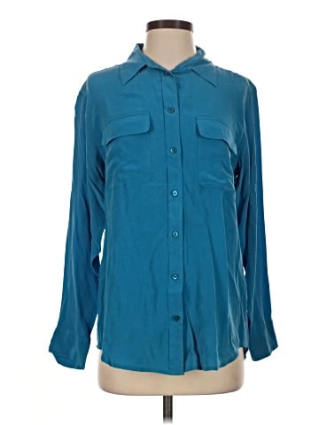 Equipment Long Sleeve Silk Top (view 1)