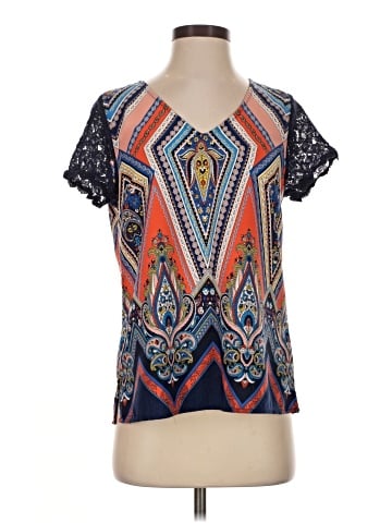 Skies Are Blue Short Sleeve Blouse (view 1)