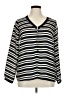 Zara Basic Stripes Black Long Sleeve Blouse Size XL - photo 1