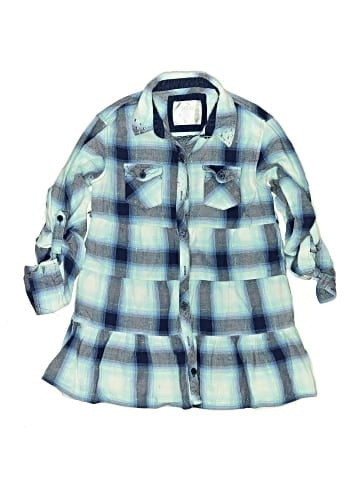 Justice 3/4 Sleeve Button-Down Shirt (view 1)