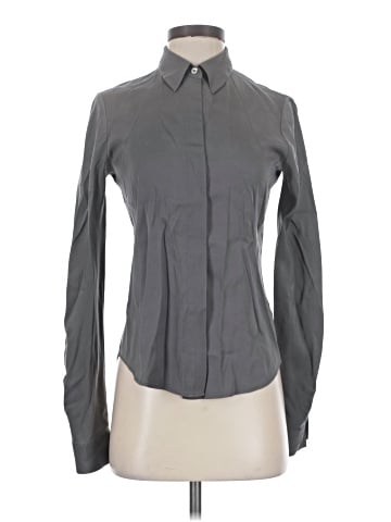 Theory Long Sleeve Silk Top (view 1)