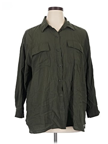 Banana Republic Factory Store 3/4 Sleeve Button-Down Shirt (view 1)
