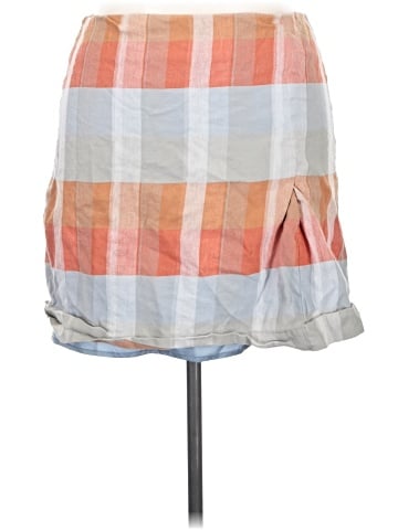 Madewell Single-Pleat Mini Skirt in 100% Linen (view 1)