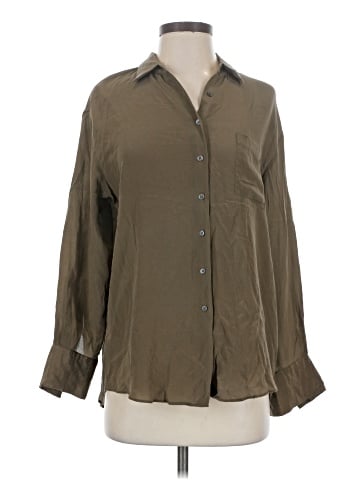Zara 3/4 Sleeve Button-Down Shirt (view 1)