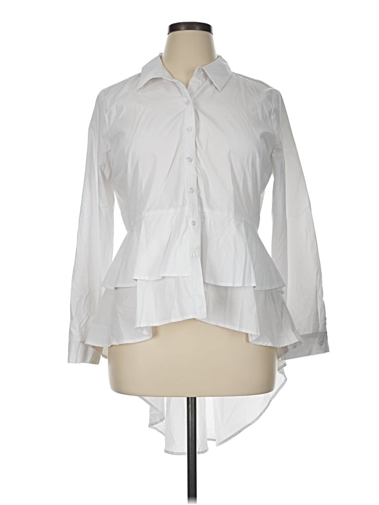 Ny Collection Long Sleeve Blouse In White