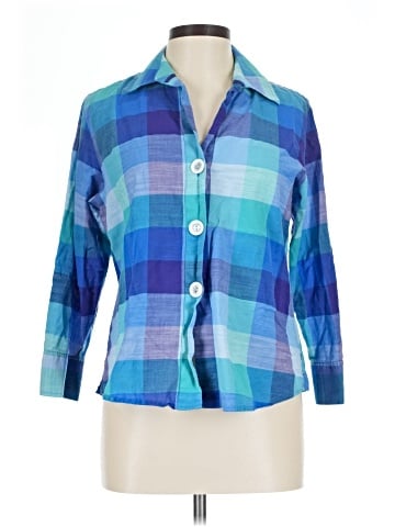Foxcroft 3/4 Sleeve Button-Down Shirt (view 1)