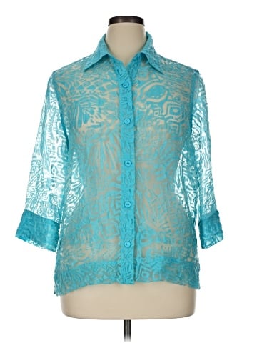 Ruby Rd. 3/4 Sleeve Button-Down Shirt (view 1)