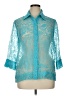 Ruby Rd. Teal 3/4 Sleeve Button-Down Shirt Size 14 - photo 1