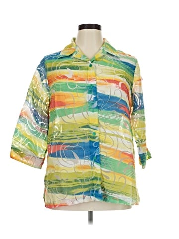Alia 3/4 Sleeve Button-Down Shirt (view 1)