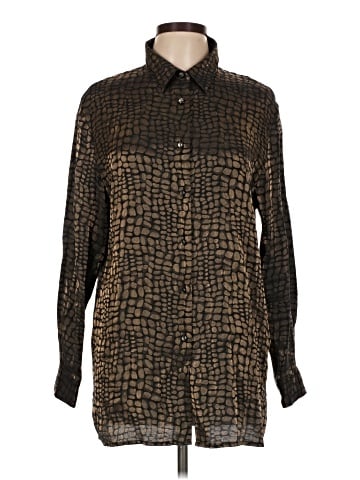 Karen Scott Long Sleeve Button-Down Shirt (view 1)