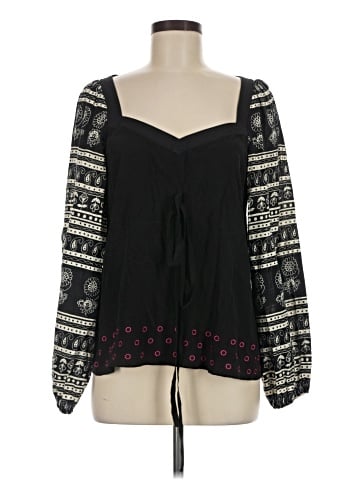 Fei Long Sleeve Silk Top (view 1)