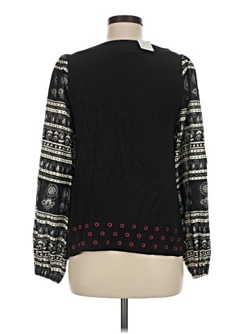 Fei Long Sleeve Silk Top (view 2)