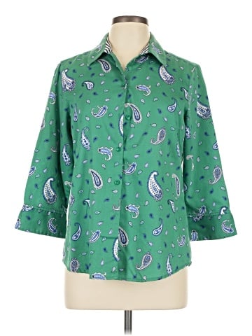 Foxcroft 3/4 Sleeve Button-Down Shirt (view 1)