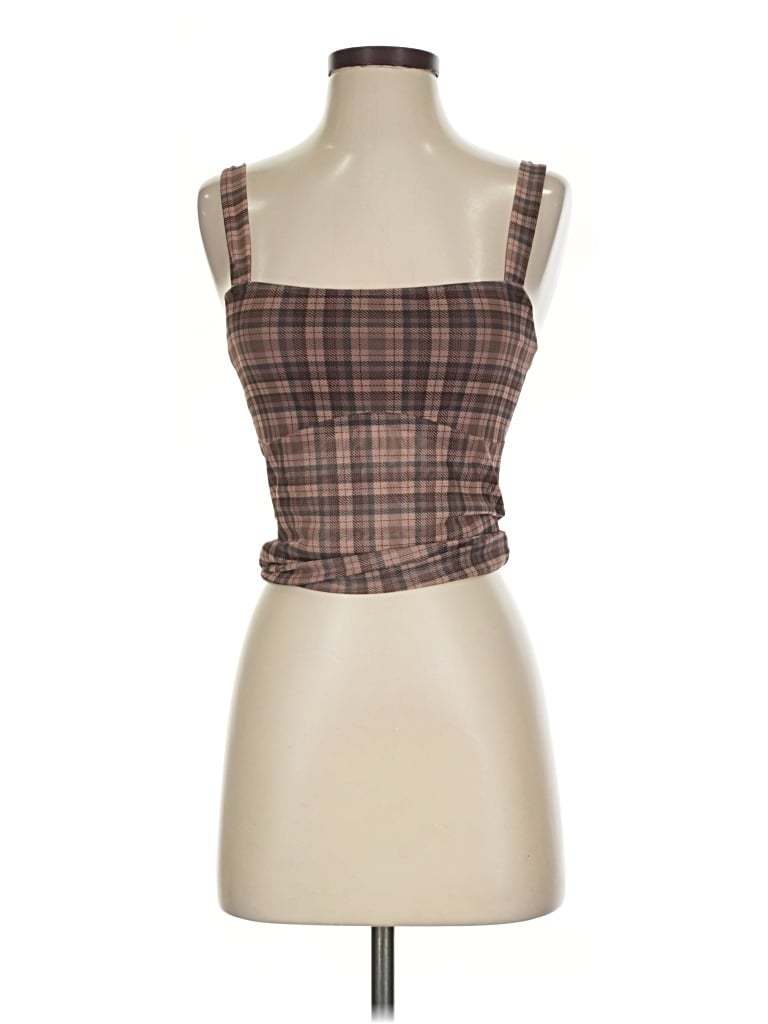Pre-owned Cotton On Sleeveless Top Brown Square Neckline Tops