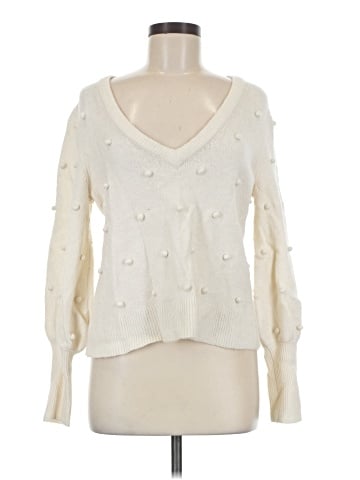 Madewell Bobble Dashwood V-Neck Sweater in Coziest Yarn (view 1)