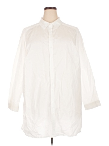 Roaman's 3/4 Sleeve Button-Down Shirt (view 1)