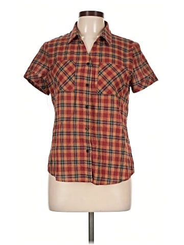 Allegra K Short Sleeve Button-Down Shirt (view 1)