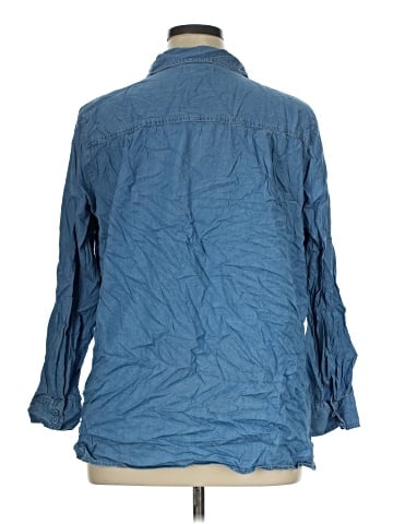 Per Se 3/4 Sleeve Button-Down Shirt (view 2)