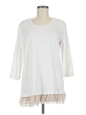 LOGO by Lori Goldstein 3/4 Sleeve Top (view 1)