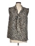 Ann Taylor LOFT 100% Polyester Animal Print Tan Sleeveless Blouse Size L - photo 1