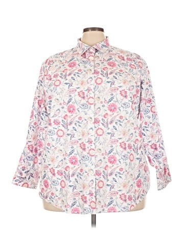 Lands' End 3/4 Sleeve Button-Down Shirt (view 1)