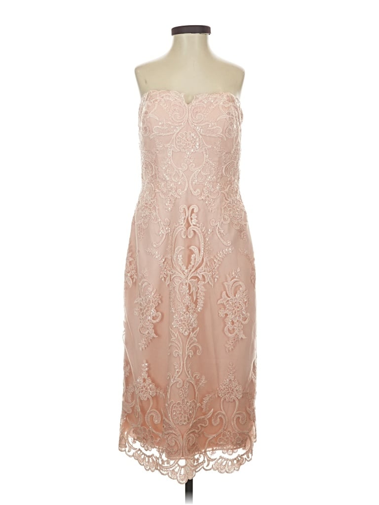 Pre-owned Jj's House Cocktail Dress In Tan