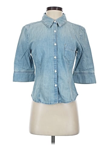 Zara 3/4 Sleeve Button-Down Shirt (view 1)