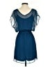 Express 100% Polyester Solid Blue Casual Dress Size S - photo 2
