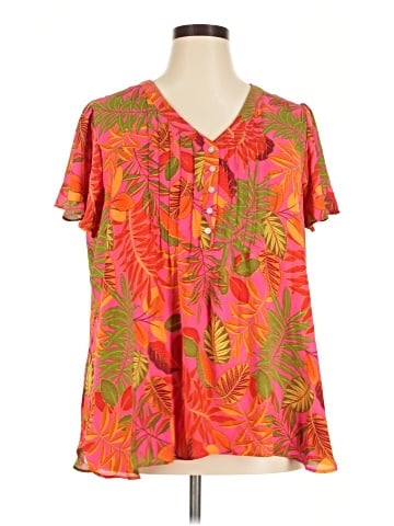 Rose + Olive Short Sleeve Blouse (view 1)