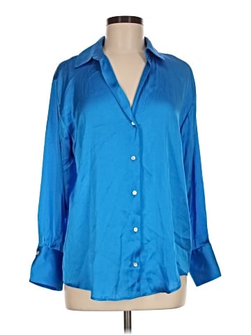 Zara 3/4 Sleeve Button-Down Shirt (view 1)