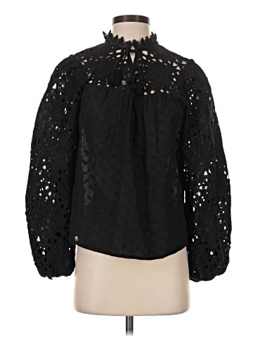 Aqua Long Sleeve Blouse (view 1)