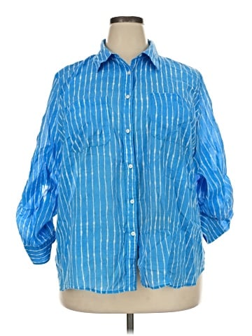 Lauren by Ralph Lauren 3/4 Sleeve Button-Down Shirt (view 1)