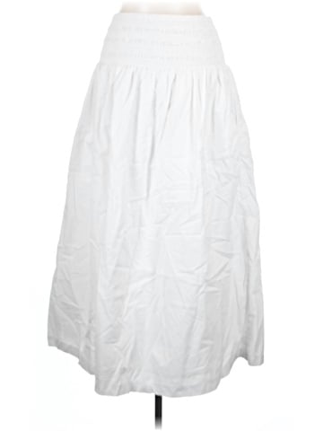 Madewell Smocked-Waist Poplin Midi Skirt (view 2)
