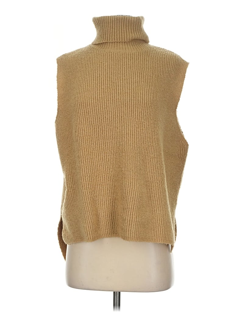 Pre-owned Double Zero Sweater Vest In Tan