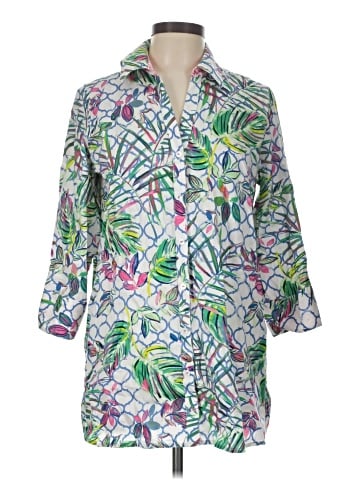 Foxcroft 3/4 Sleeve Button-Down Shirt (view 1)
