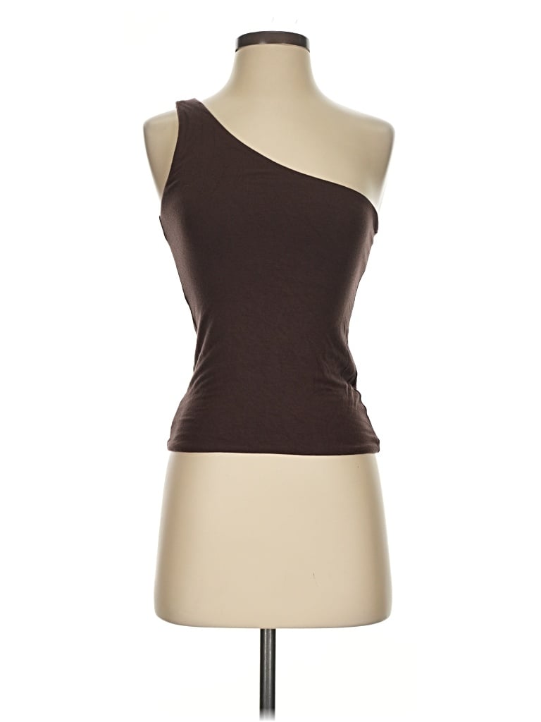 Pre-owned Jcrew Tank Top Brown One Shoulder Neckline Tops