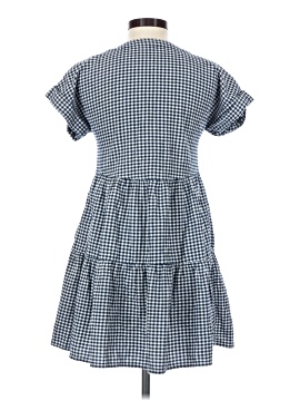 Madewell Cuff-Sleeve Button-Front Tiered Mini Dress in Gingham Check (view 2)