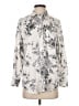 Gap 100% Polyester Floral Silver Long Sleeve Button-Down Shirt Size XS - photo 1