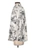 Gap 100% Polyester Floral Silver Long Sleeve Button-Down Shirt Size XS - photo 5