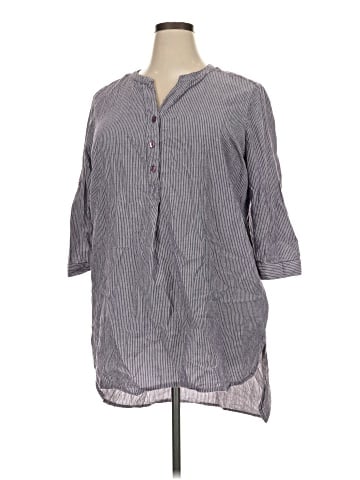 Ellos 3/4 Sleeve Button-Down Shirt (view 1)