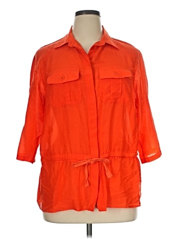 Jones New York 3/4 Sleeve Button-Down Shirt (view 1)