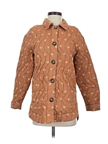 Madewell Quilted Belrose Shirt-Jacket in Bloom Dot (view 1)