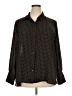 Max Studio 100% Polyester Houndstooth Brown Long Sleeve Blouse Size 2X - photo 1
